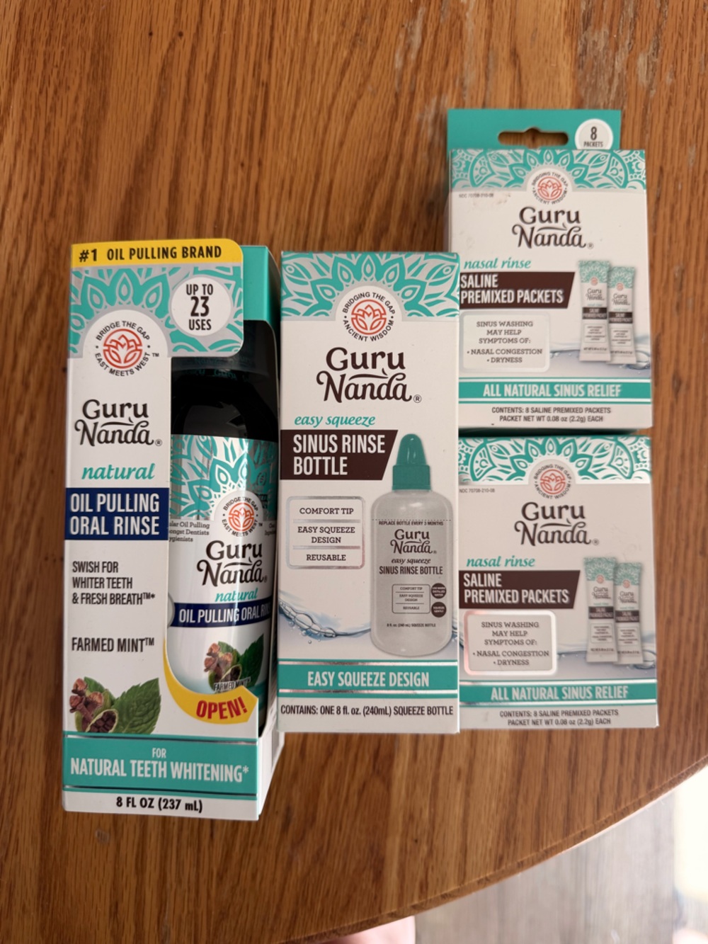 Natural Oil Pulling Oral Rinse & Sinus Rinse Pack - Mint/Teal